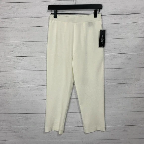 NWT Misook Slim knit ankle white pants Size XS org $228 - Picture 4 of 6
